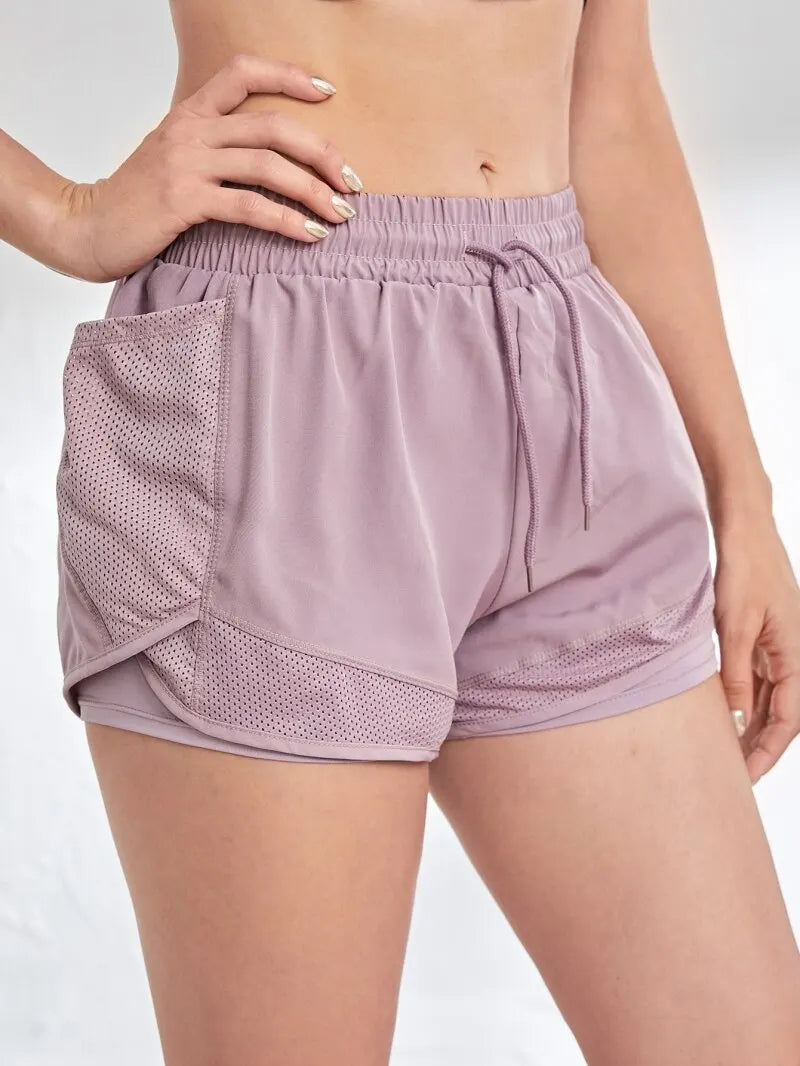 Dupe High Waisted Athletic Shorts- Pink